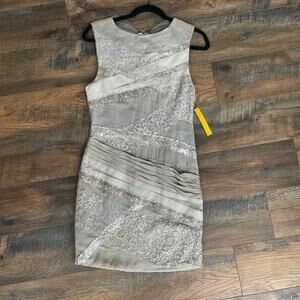 NWT Alice + Olivia by Stacey Bendet Zip-Up Grey Asymmetrical Dress (XS/S)